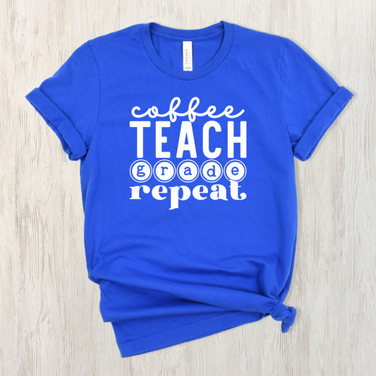 Coffee Teach Grade Repeat Unisex t-shirt