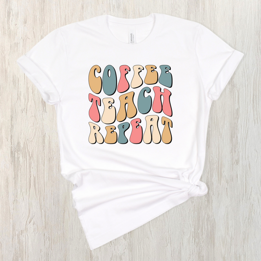 Coffee Teach Repeat Unisex Tee